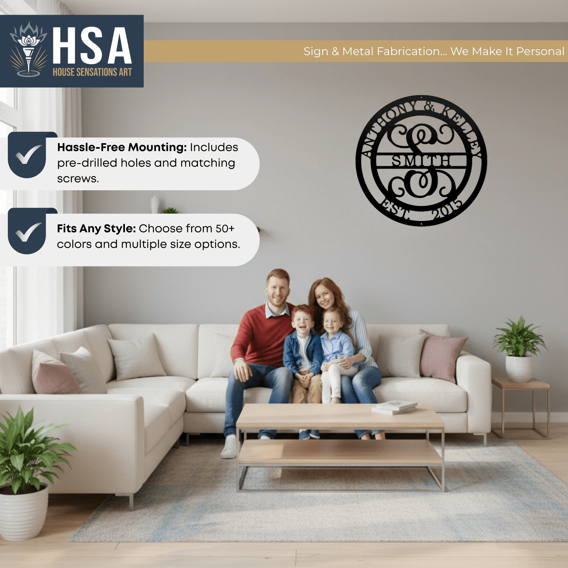 Couples Monogram Established Sign – Celebrate Your Home & Love - HouseSensationsArt