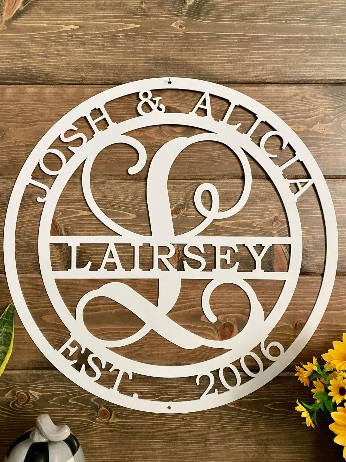 Couples Monogram Established Sign – Celebrate Your Home & Love - HouseSensationsArt