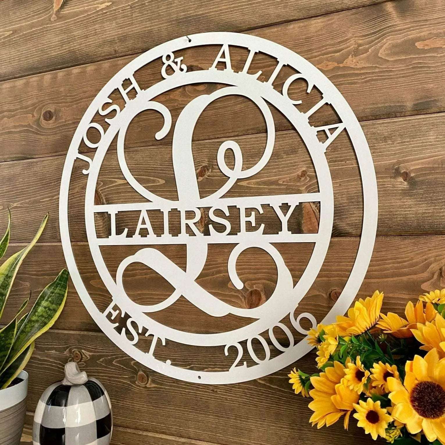Couples Monogram Established Sign – Celebrate Your Home & Love - HouseSensationsArt
