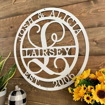 Couples Monogram Established Sign – Celebrate Your Home & Love - HouseSensationsArt