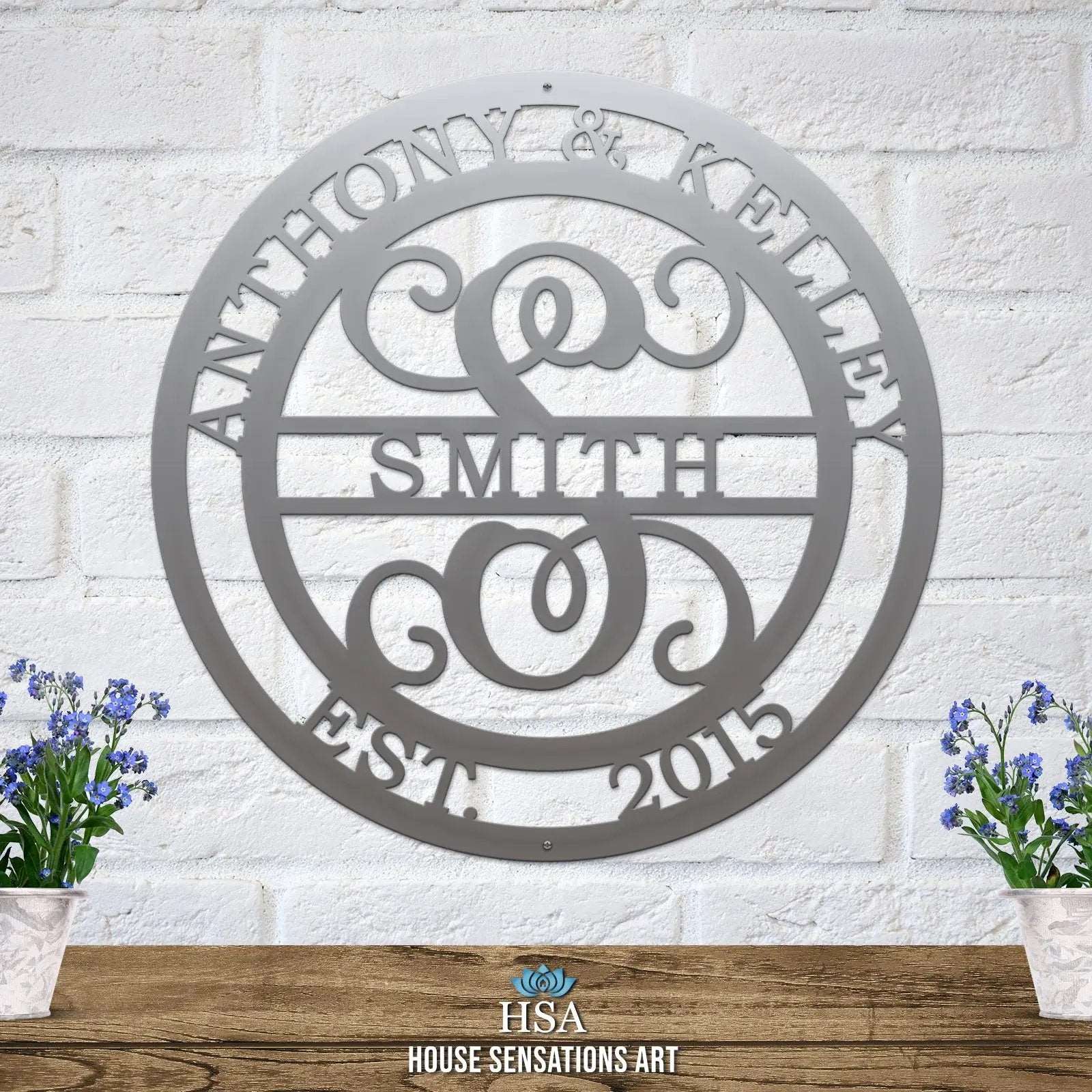 Couples Monogram Established Sign – Celebrate Your Home & Love - HouseSensationsArt