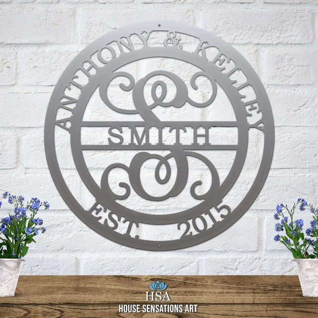 Couples Monogram Established Sign – Celebrate Your Home & Love - HouseSensationsArt