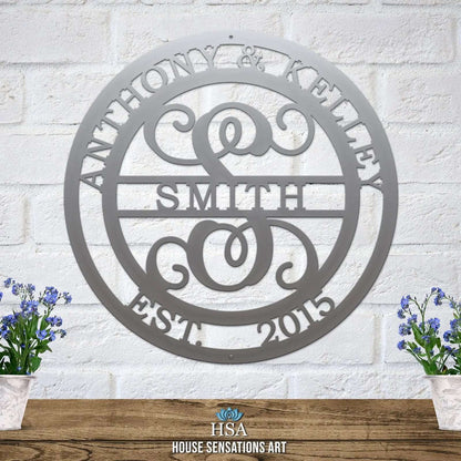 Couples Monogram Established Sign – Celebrate Your Home & Love - HouseSensationsArt