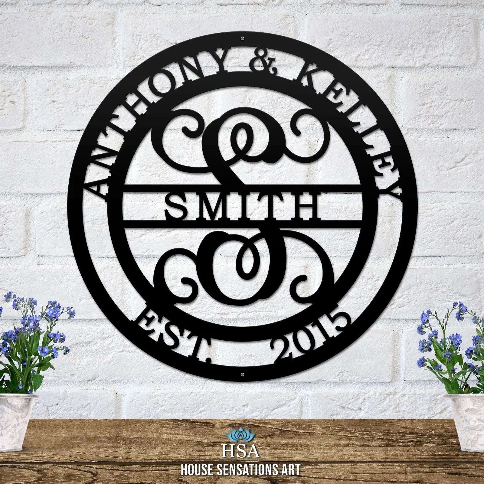 Couples Monogram Established Sign – Celebrate Your Home & Love - HouseSensationsArt