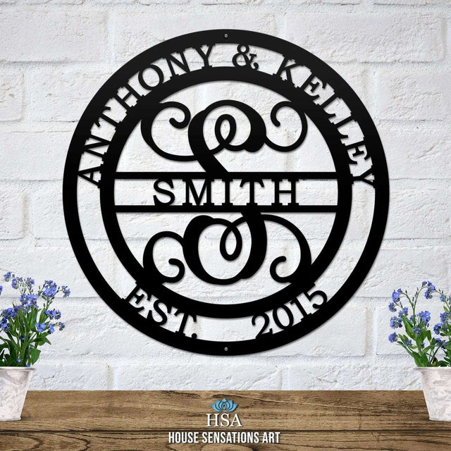 Couples Monogram Established Sign – Celebrate Your Home & Love - HouseSensationsArt