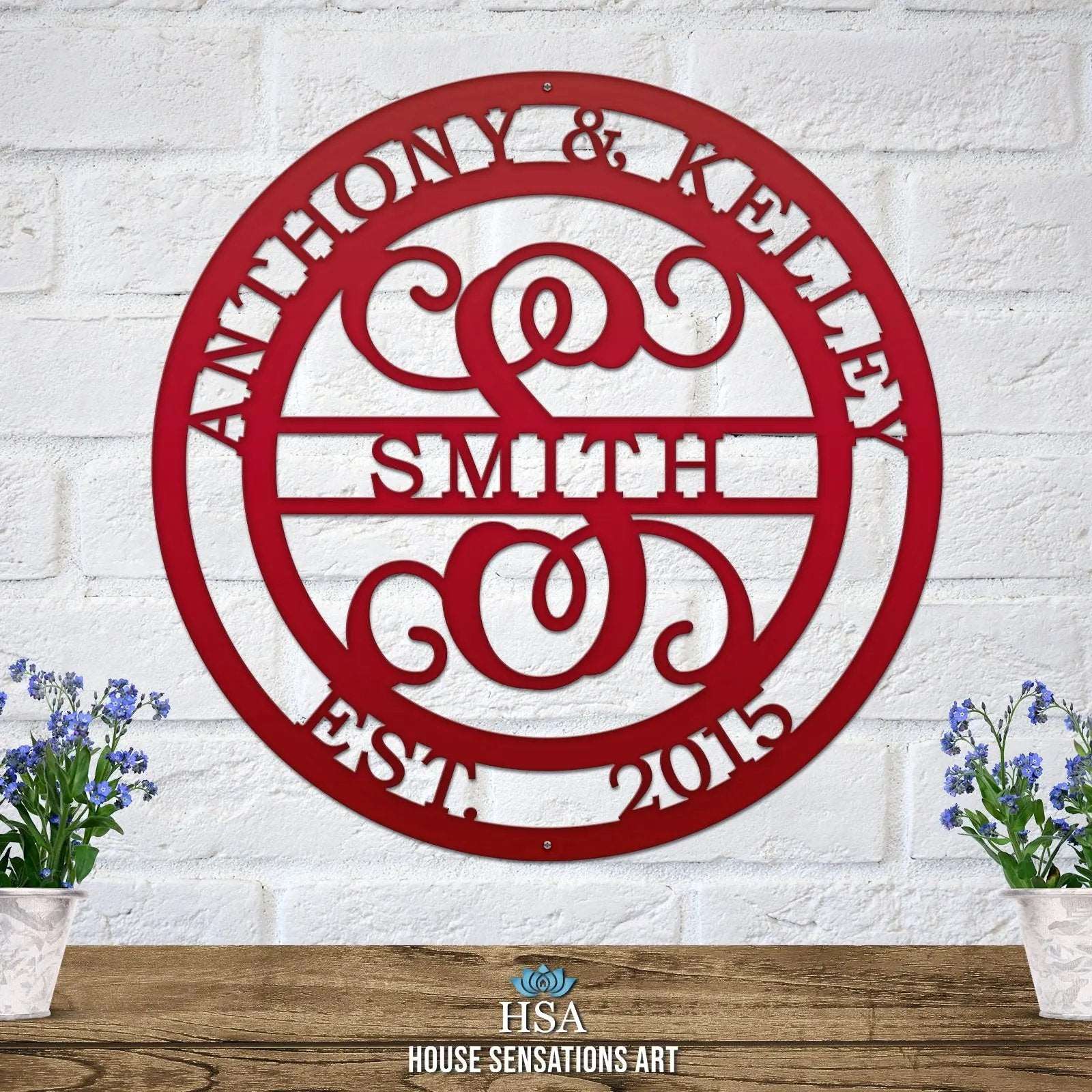 Couples Monogram Established Sign – Celebrate Your Home & Love - HouseSensationsArt