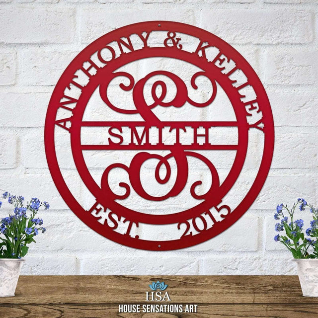 Couples Monogram Established Sign – Celebrate Your Home & Love - HouseSensationsArt