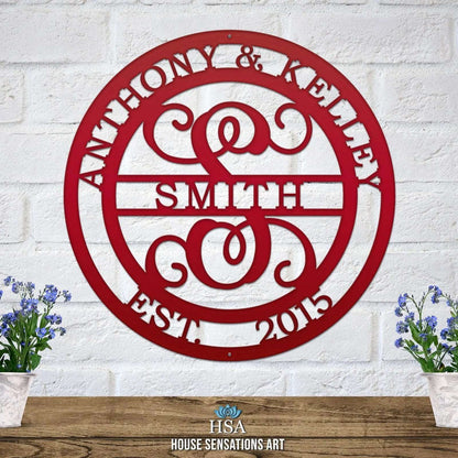 Couples Monogram Established Sign – Celebrate Your Home & Love - HouseSensationsArt