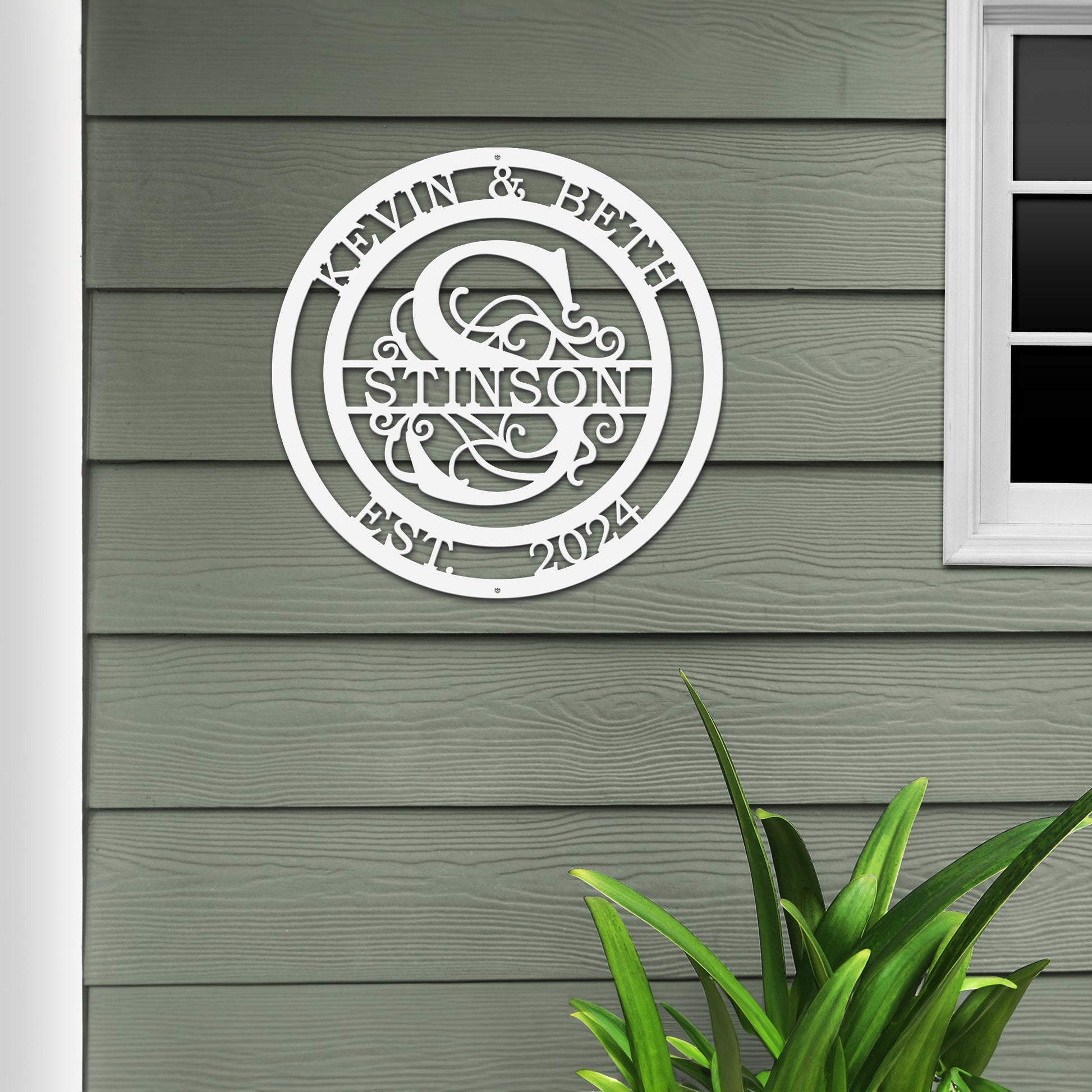Couple’s Monogram Established Sign – Custom Metal Wall Art Family Sign House Sensations Art