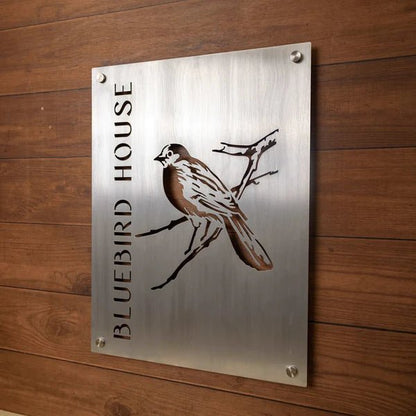 Custom Brushed Aluminum Logo Signs for Indoor & Outdoor Use - HouseSensationsArt