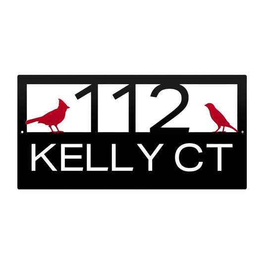 Custom Cardinal Wall Decor | Metal Address Sign for Home - HouseSensationsArt