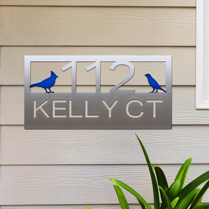 Custom Cardinal Wall Decor | Metal Address Sign for Home - HouseSensationsArt