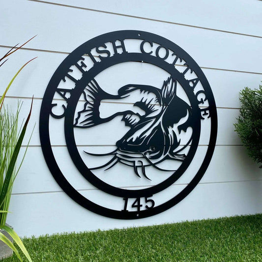 Custom Catfish Sign – Rustic Metal Decor for Fishermen & Cabins - HouseSensationsArt