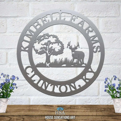 Custom Deer Hunting Sign - Custom Metal House Number Plaque - Perfect for Outdoor Decor in Gardens, Yards, or Farms - Ideal Housewarming Gift for Animal Lovers - HouseSensationsArt