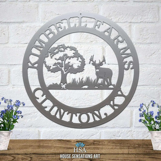 Custom Deer Hunting Sign - Custom Metal House Number Plaque - Perfect for Outdoor Decor in Gardens, Yards, or Farms - Ideal Housewarming Gift for Animal Lovers - HouseSensationsArt