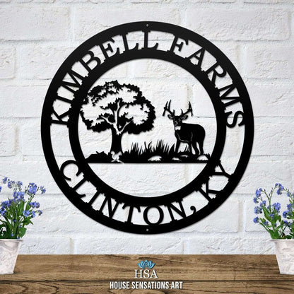Custom Deer Hunting Sign - Custom Metal House Number Plaque - Perfect for Outdoor Decor in Gardens, Yards, or Farms - Ideal Housewarming Gift for Animal Lovers - HouseSensationsArt