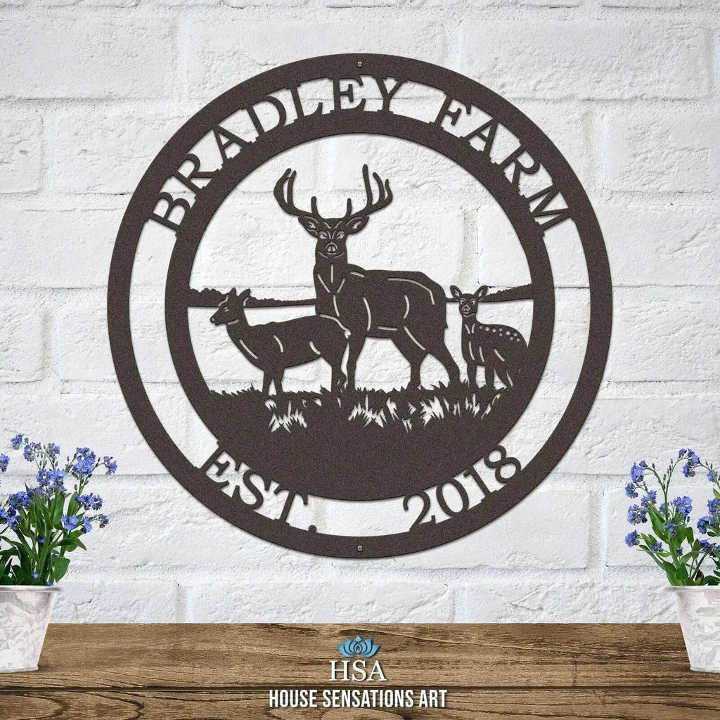 Custom Deer Hunting Sign – Rustic Metal Decor for Cabins & Camps