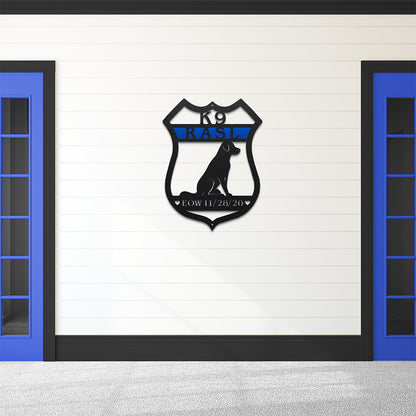 Custom Dog House Sign - Personalized K9 Metal Plaque for Kennels - HouseSensationsArt