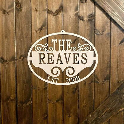 Custom Family Name Sign - Personalized Metal Wall Art for Home - HouseSensationsArt