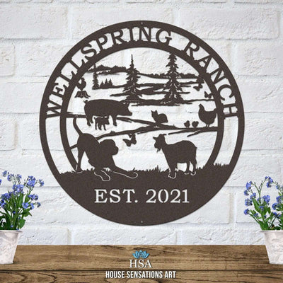 Custom Farm Metal Sign – Rustic Wall Decor for Barns & Farmhouses - HouseSensationsArt
