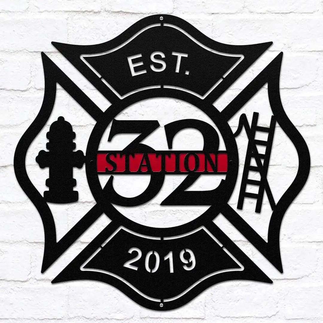 Custom Fire Station Sign – Personalized Metal Wall Decor - HouseSensationsArt