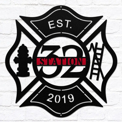 Custom Fire Station Sign – Personalized Metal Wall Decor - HouseSensationsArt