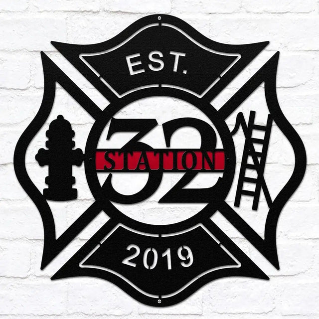 Custom Fire Station Sign – Personalized Metal Wall Decor - HouseSensationsArt