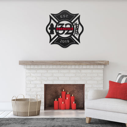 Custom Fire Station Sign – Personalized Metal Wall Decor - HouseSensationsArt
