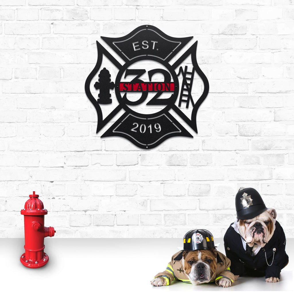 Custom Fire Station Sign – Personalized Metal Wall Decor - HouseSensationsArt