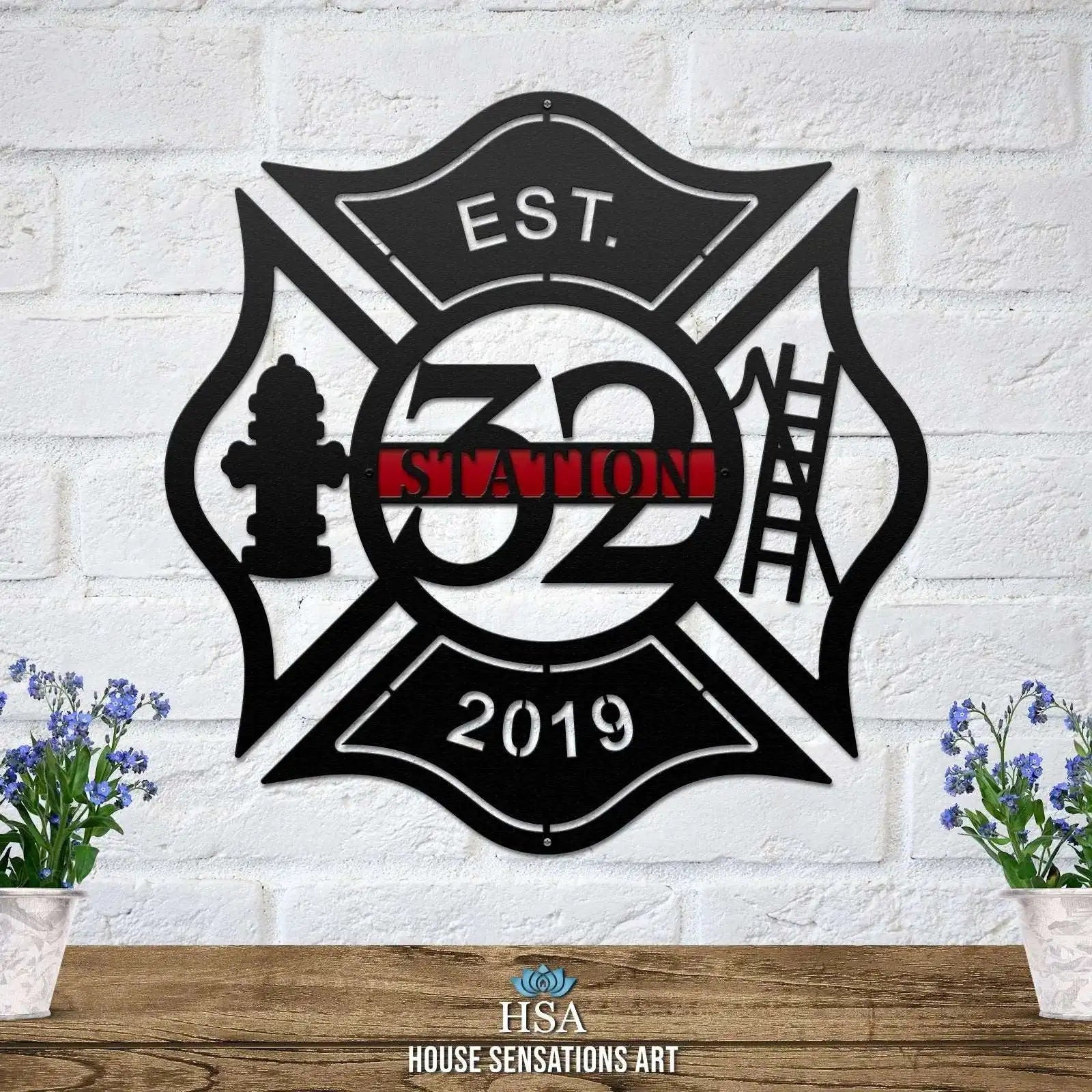 Custom Fire Station Sign – Personalized Metal Wall Decor - HouseSensationsArt
