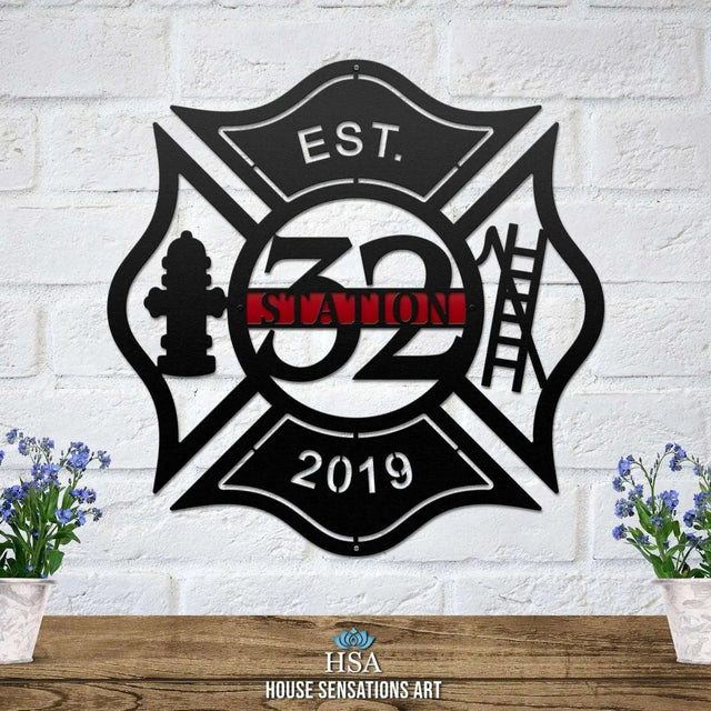 Custom Fire Station Sign – Personalized Metal Wall Decor - HouseSensationsArt