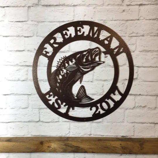 Custom Fish Metal Signs for Cabins, Lake Houses & Fishing Docks - HouseSensationsArt