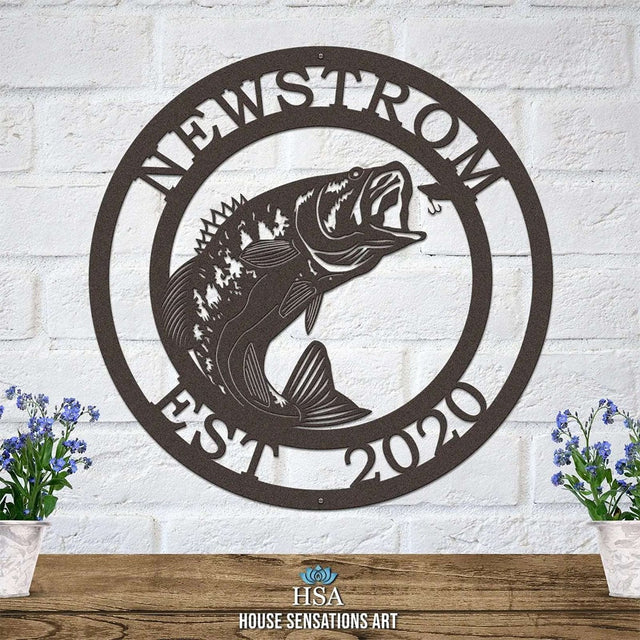 Personalized Fish Metal Signs – Walleye Address Decor for Yard & Cabin - HouseSensationsArt