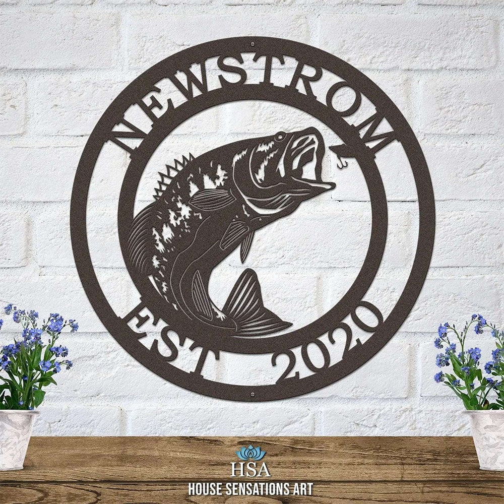 Personalized Fish Metal Signs – Walleye Address Decor for Yard & Cabin - HouseSensationsArt