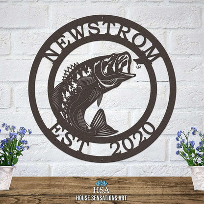 Personalized Fish Metal Signs – Walleye Address Decor for Yard & Cabin - HouseSensationsArt