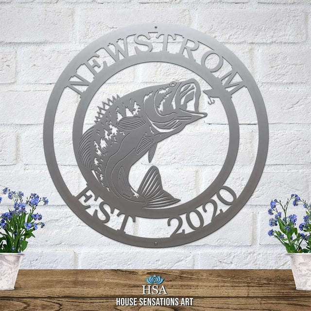Personalized Fish Metal Signs – Walleye Address Decor for Yard & Cabin - HouseSensationsArt