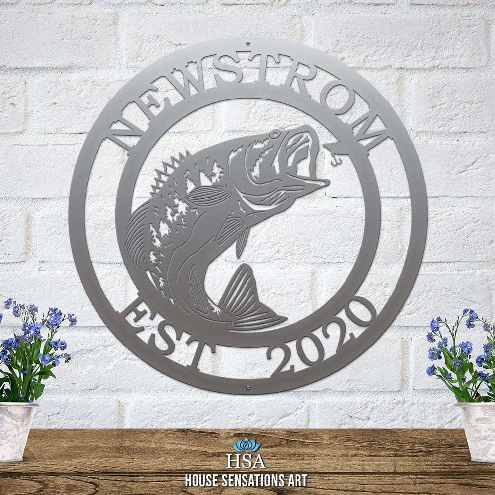 Personalized Fish Metal Signs – Walleye Address Decor for Yard & Cabin - HouseSensationsArt