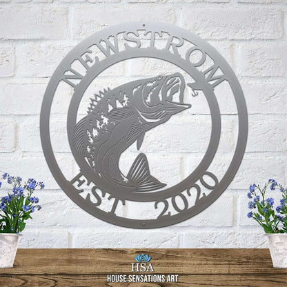 Personalized Fish Metal Signs – Walleye Address Decor for Yard & Cabin - HouseSensationsArt