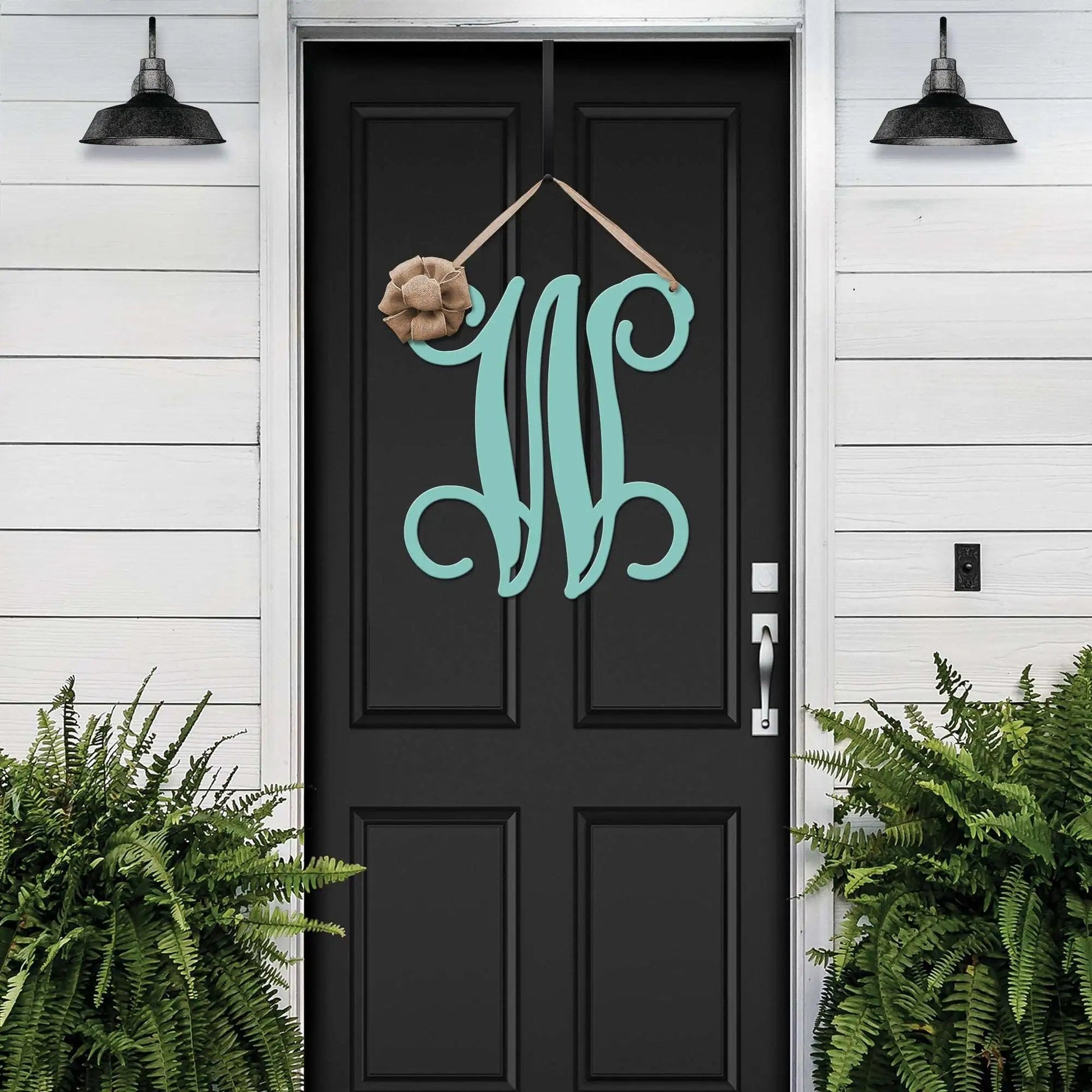 Custom Front Door Wreaths with Initial for Elegant Entryways - HouseSensationsArt