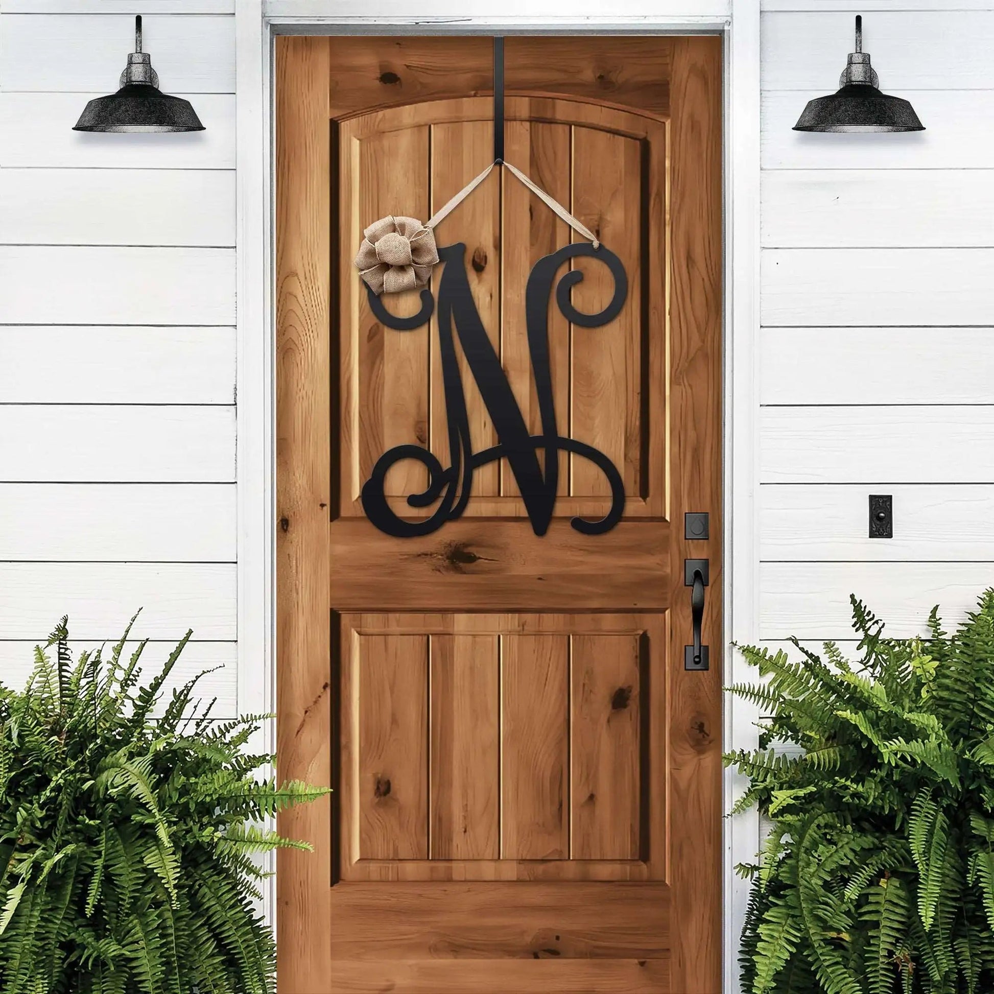 Custom Front Door Wreaths with Initial for Elegant Entryways - HouseSensationsArt