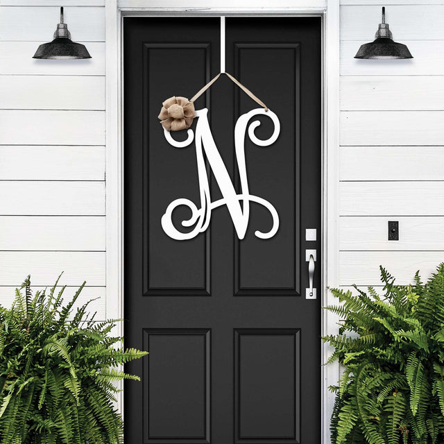 Custom Front Door Wreaths with Initial for Elegant Entryways - HouseSensationsArt