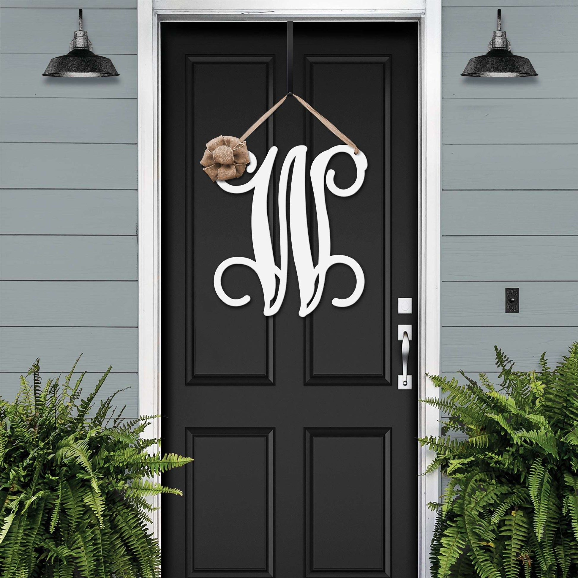 Custom Front Door Wreaths with Initial for Elegant Entryways - HouseSensationsArt