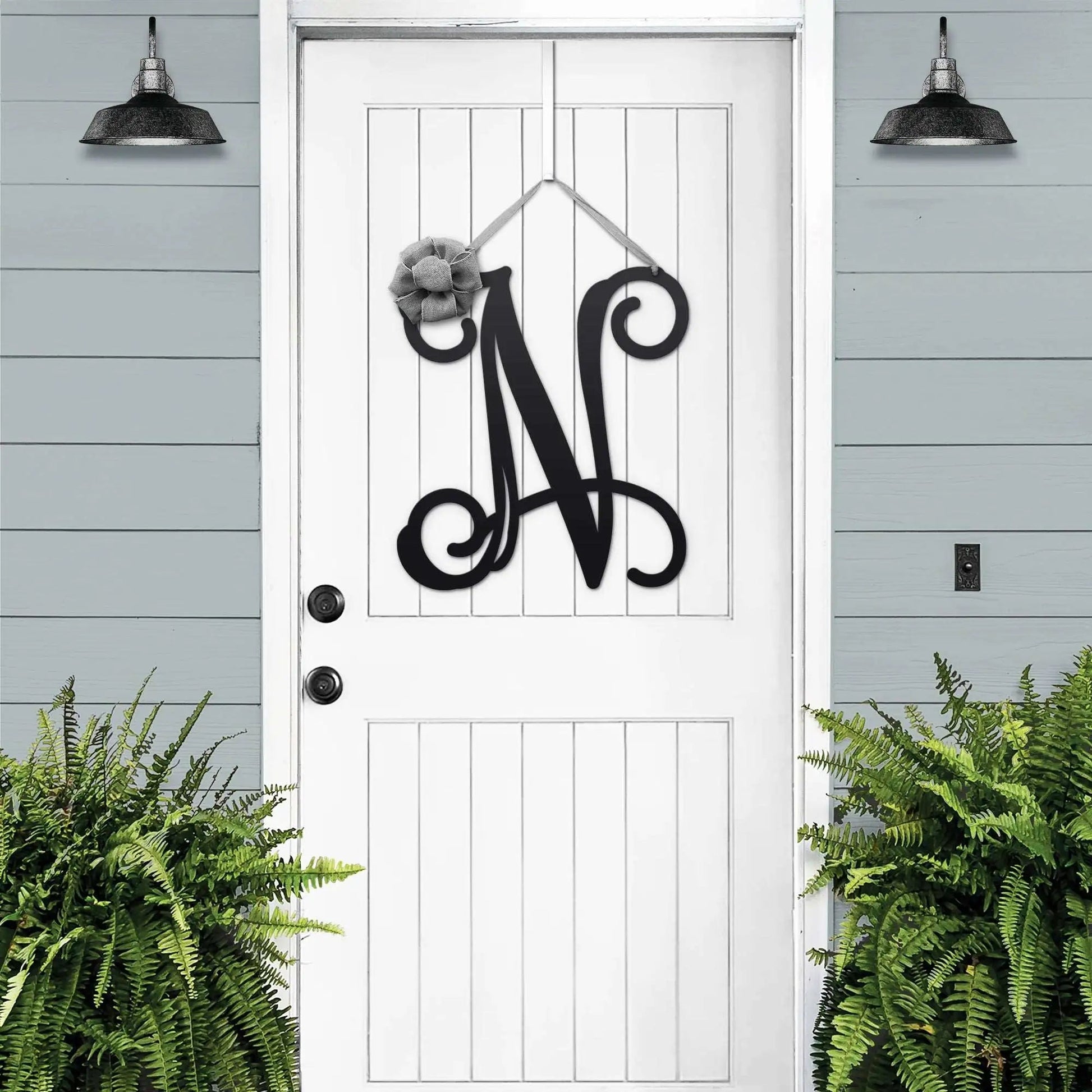 Custom Front Door Wreaths with Initial for Elegant Entryways - HouseSensationsArt