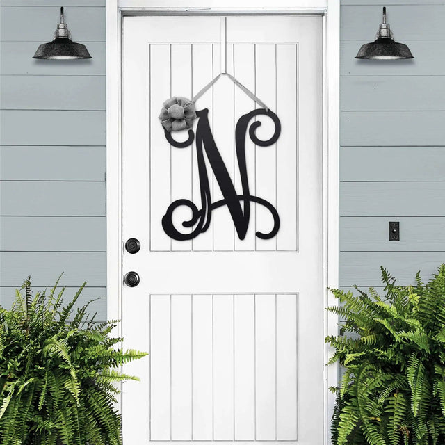 Custom Front Door Wreaths with Initial for Elegant Entryways - HouseSensationsArt
