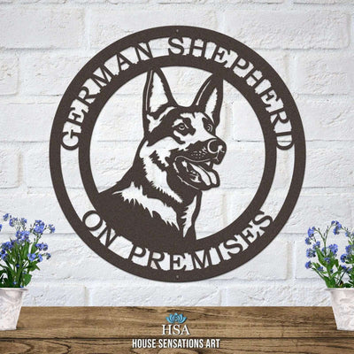 Custom German Shepherd Metal Sign for Home, Yard, or Kennel Decor - HouseSensationsArt