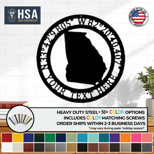 Custom GPS Coordinates Sign – Personalized Metal Wall Decor - HouseSensationsArt