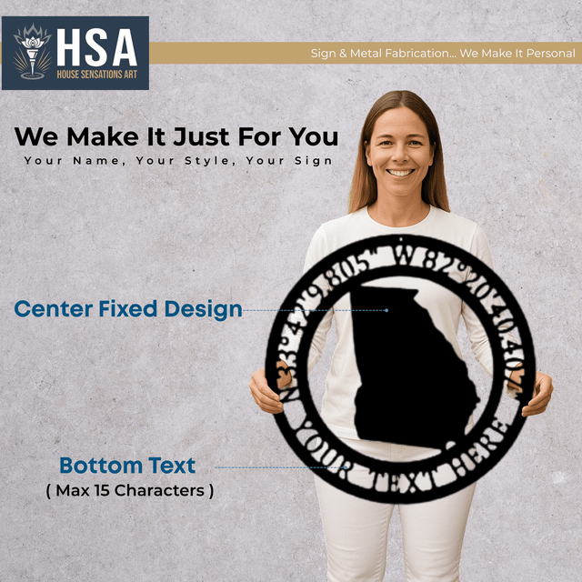 Custom GPS Coordinates Sign – Personalized Metal Wall Decor - HouseSensationsArt