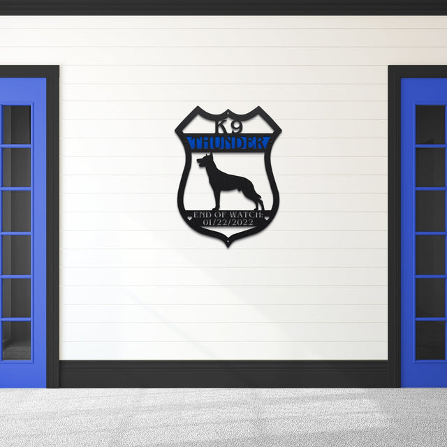 Custom K9 Police Badge Sign – Personalized Dog Unit Wall Art - HouseSensationsArt