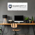Custom laser cut and UV printed metal logo sign, perfect for branding, office, or storefront decoration
