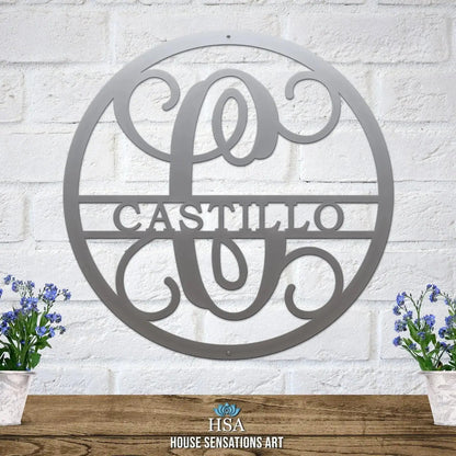 Custom Last Name Monogram Sign – Personalized Wall Decor - HouseSensationsArt